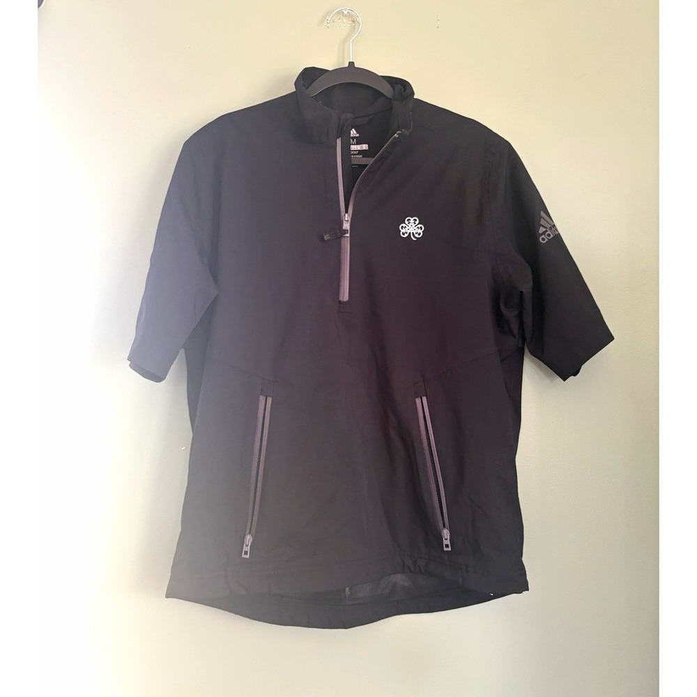 adidas Golf ClimaProof Men's Black Short Sleeve Zip Windbreaker Jacket M